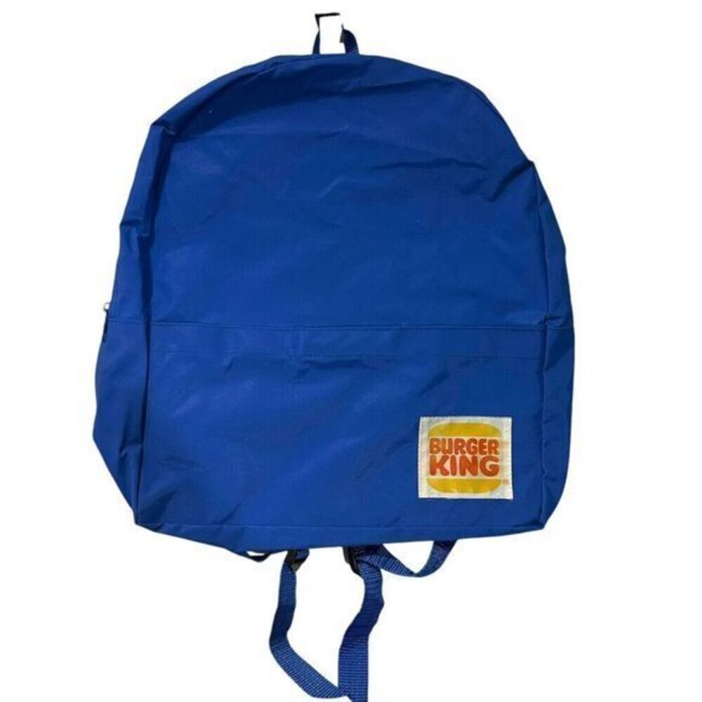 Vintage 80’s Burger King Backback Blue Logo Front Pocket